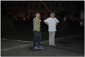 Zbigniew Masternak-pisarz,scenarzysta i Andrzej Buck przed projekcją filmu"Księstwo" 